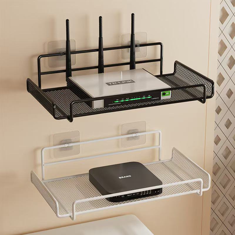 Kitchen Gadgets Organizer - رف تخزين معدني شبكي لجهاز الراوتر،
