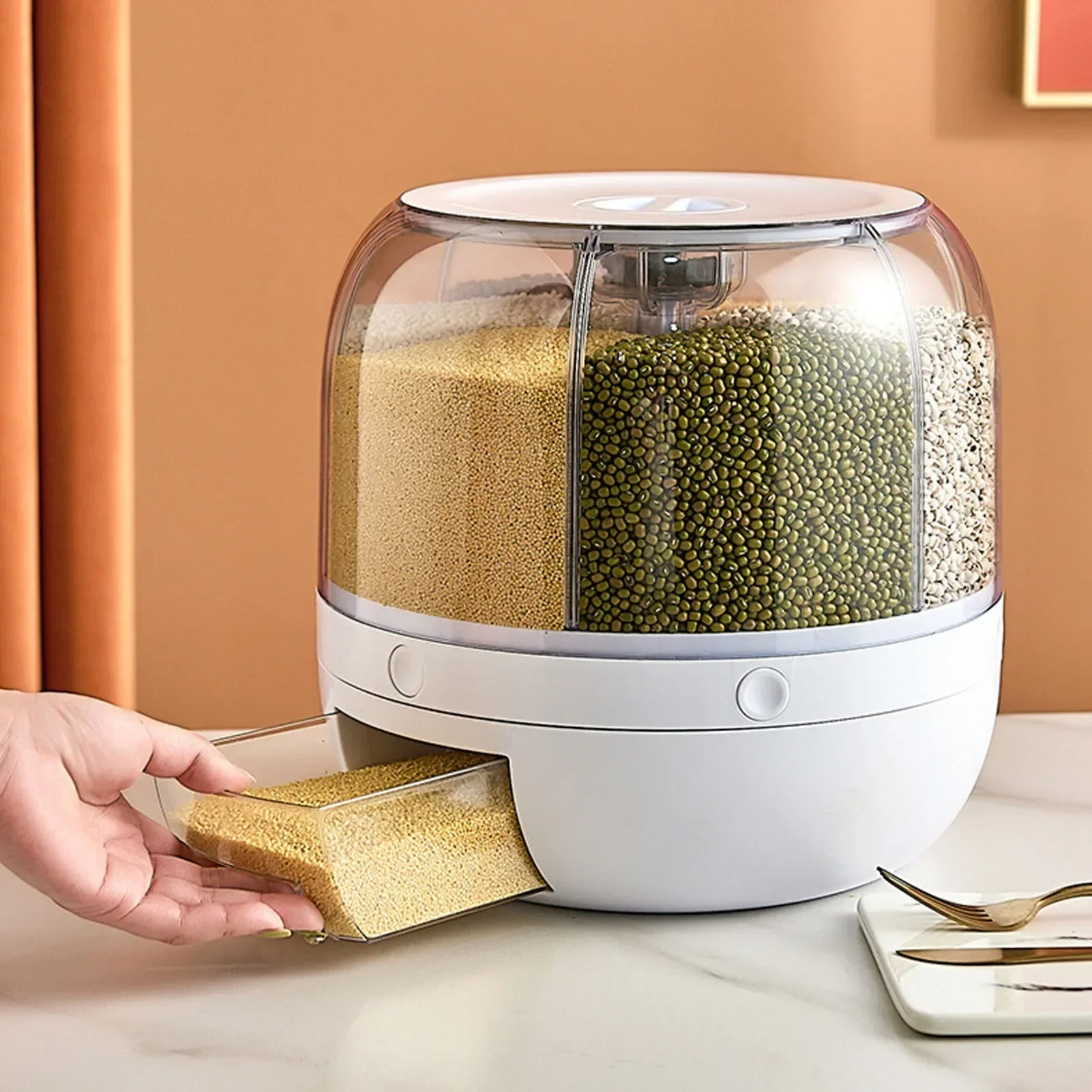 6 مقصورة 360 °   حاوية تخزين ط - مراجعة Kitchen Gadgets Organizer وسعره